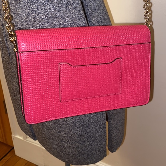 Coach Madison Embossed Pink Ruby Leather Cross Body Bag - Picture 3 of 6